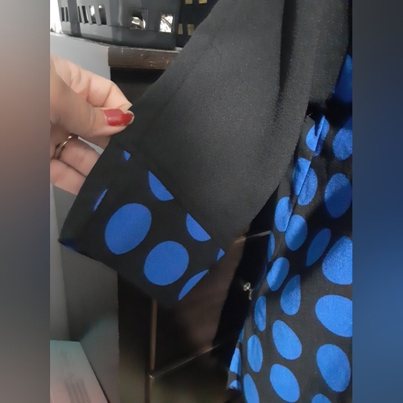 Ali Miles Ladies Black/Blue Polka Dot Blouse/Top - Picture 6 of 11
